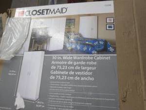 lot 307 image: ClosetMaid 30 inch Wide White Wardr...