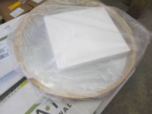 lot 317 image: 30 inch Round Mirror in Natural ope...