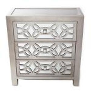 lot 319 image: Glam Slam 3-Drawer Silver Cabinet b...
