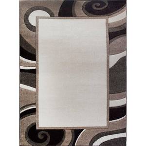 lot 35 image: Bazaar Wavy Border CreamBrown 5 ft...
