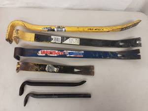 lot 12 image: Assortment Of 6-Pry Bars, Flat bar & Wrecking Bar