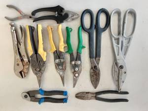 lot 17 image: 10-Assorted Pliers, Cutters, Vice Grips