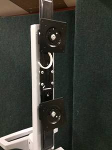 lot 27 image: MSRP $1200 Ergotron Workfit Dual Monitor Mount SitStand Medical Mobile Workstation - Good Condition