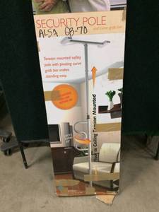lot 37 image: New In Open Box Security Pole and Curve Grab Bar, White