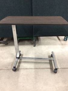 lot 45 image: Wood Grain Overbed Table 