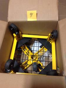 lot 91 image: DEWALT 24 in. H x 16 in. W x 16 in. D Adjustable Shop Stool with Casters not used