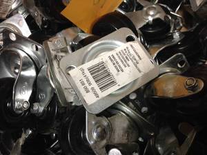 lot 96 image: Everbilt 2 in. Soft Rubber Swivel Plate Caster with 90 lbs. Load Rating and Side Brake &nbspin good condition