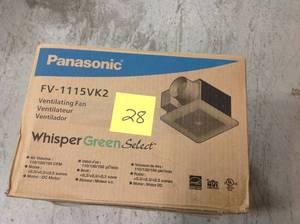 lot 28 image: Panasonic WhisperGreen Select Pick-A-Flow 110130 or 150 CFM Quiet Exhaust Fan Flex-Z Fast Install bracket  6 in. Duct Adapter in good condition