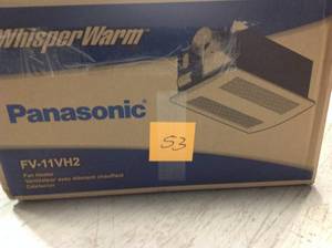 lot 53 image: Panasonic WhisperWarm 110 CFM Ceiling Exhaust Bath Fan with Heater, Quiet, Energy Efficient and Easy to Install &nbspin good condition