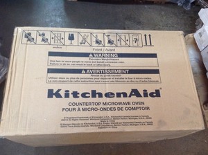 lot 104 image: KitchenAid 2.20 cu. ft. Countertop Microwave in Stainless Steel not used