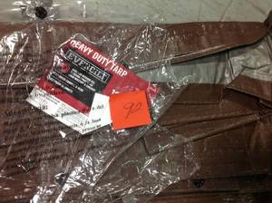 Everbilt 12 ft. x 16 ft. Heavy Duty Brown Tarp&nbsp&nbspin good condition