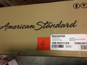 American Standard Edgewater Zero Radius Dual Mount Stainless Steel 25 in. 1-Hole Single Bowl Kitchen Sink Kit not used