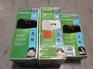 &nbspLOT of 3&nbsp assorted GIBRALTAR MAIL BOXEX BLACK &amp WHITE&nbsp&nbspin good condition