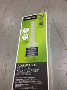 Gibraltar Mailboxes Callaway Aluminum Adjustable Mailbox Post in White in good condition