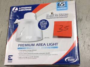 Wall-Mount Outdoor White Fluorescent Area Light by Lithonia Lighting not used