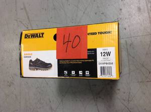 DEWALT Mens Angle Slip Resistant Athletic Shoes - Steel Toe - BlackYellow Size 12(W) not used