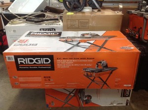 Ridgid 12 Amp Corded 8 in. Wet Tile Saw with Stand not used open box