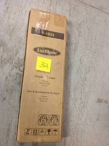 lot 32 image: UniFlame Bronze 5-Piece Fireplace Tool Set with Ball Handles and Pedestal Base not used