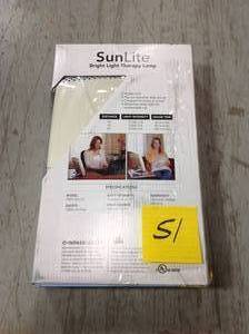 lot 51 image: Carex Health Brands SunLite Bright Light Therapy Lamp (Silver) in good conditions