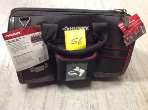 lot 56 image: 18 in. Large Mouth Tool Bag with Tool Wall
