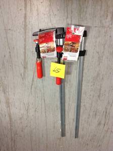 lot 59 image: BESSEY TG Series 24 in. Bar Clamp with Wood Handle and 4 in. Throat Depth
