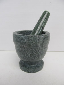 lot 165 image: Vintage Solid MarbleStone Mortar & Pestle