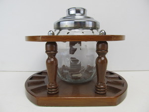 lot 176 image: Vintage Deco PRUDENT Smoking Pipe Holder & Tobacco Jar