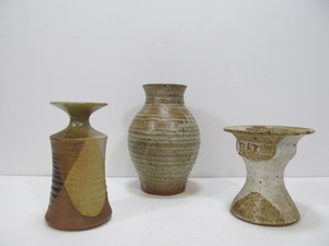 lot 161 image: 3 Pieces of Signed Vintage Studio Art Pottery