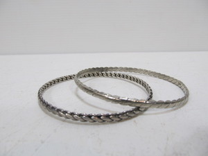 lot 115 image: 2 Vintage Sterling Silver Bangle Bracelets