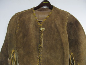 lot 105 image: Excellent Thick Genuine Animal Hide Western Ranch Style Leather Coat