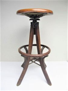 lot 107 image: Antique Swivel Drafting Stool
