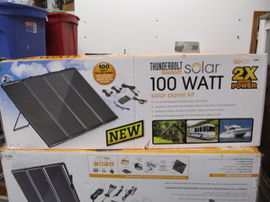 lot 144 image: Brand New Thunderbolt Magnum 100 Watt Solar Panel Kit