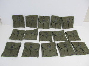 lot 63 image: Lot of 15 Vintage Korean War Military Ammo Pouches