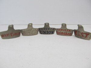 lot 197 image: 5 Vintage Advertising Beer & Soda Wall Mount Bottle Openers
