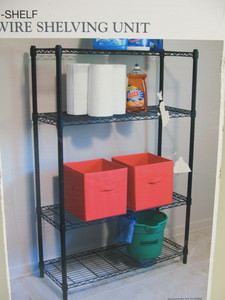 lot 41 image: Brand New 4-Shelf Wire Shelving Unit