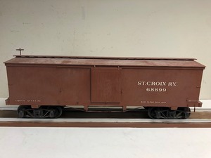 lot 1 image: Fantastic Vintage Hand Made LARGE Wooden Railroad Train Car - St. Croix Railway