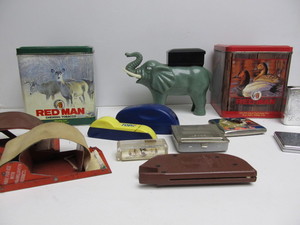 lot 235 image: Lot of Vintage Cigarette Rollers Dispensers Pocket Holders etc