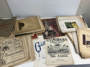 lot 254 image: Large Lot of Antique Piano Sheet Music