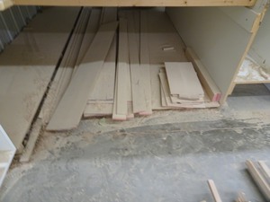 lot 70 image: (2) piles of hardwood, stemware and Lazy Susan stock