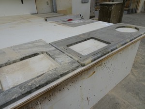 lot 71 image: (3) pieces of misc. granite countertops
