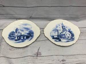 English Blue Transferware Bone China