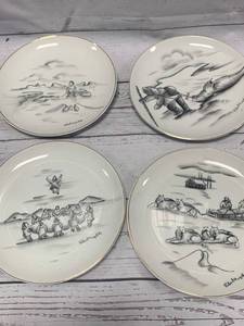 Lot of 4 Robert Mayokok Alaskan Plates