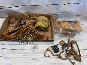 Vintage Leather Goods, Hardware, Light & Electrical Face Plates