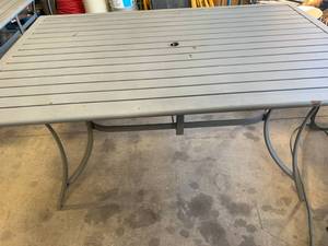 Outdoor Patio Metal Table (approx 40 x 62 x 28 tall)