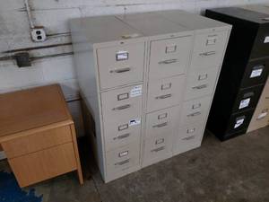 lot 54 image: (3) 4 Drawer File Cabinets...