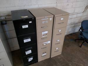 lot 55 image: (3) Asstd 4 Drawer File Cabinets...