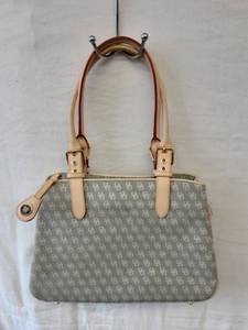 lot 5 image: Dooney & Bourke Signature Handbag With Leather Trim