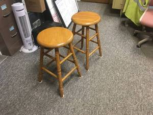 lot 53 image: Wood Bar Stools