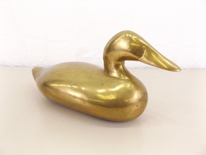 HEAVY 12 lb. Life Size Brass Duck Sculpture