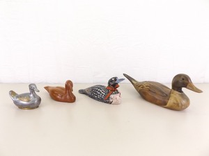 4 Misc. Wood and Metal Duck Sculptures